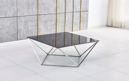 TABLE BASSE ALINA CHROME MARBRE NOIR