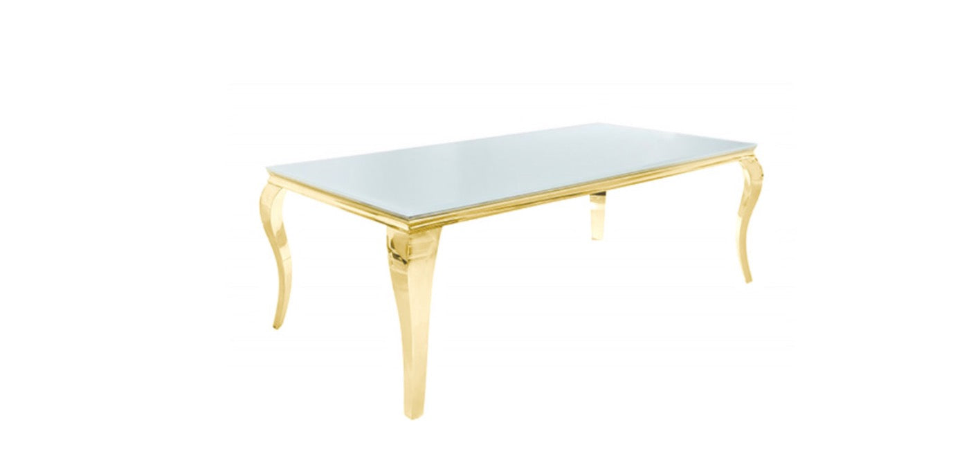 TABLE REPAS BAROQUE GOLD RÉSINE BLANCHE