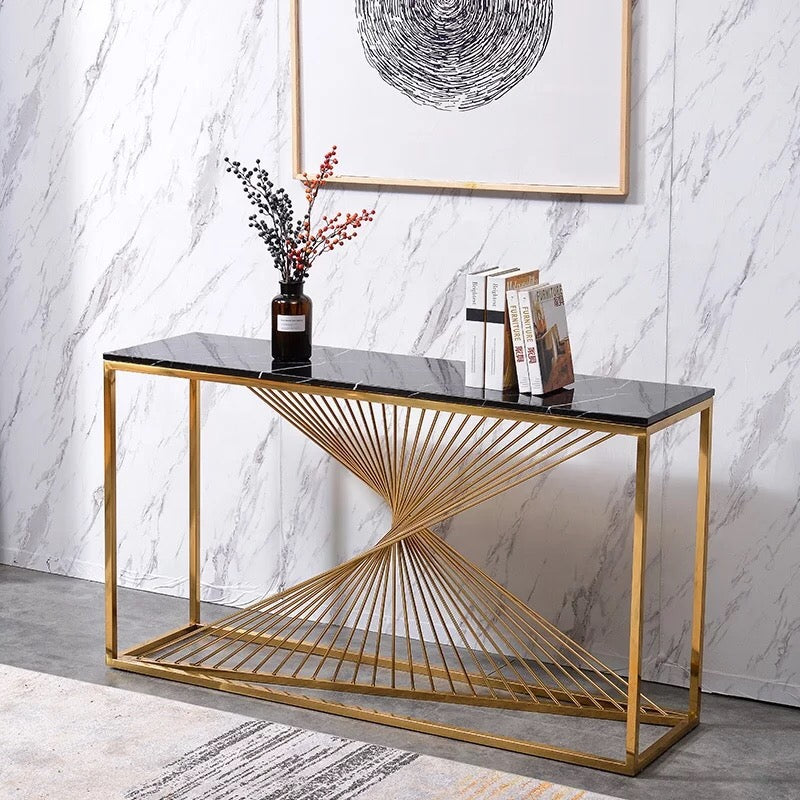 CONSOLE BRITTANY GOLD MARBRE NOIR